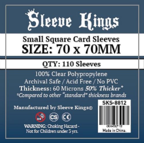 Sleeve Kings Standard Small Square Card Sleeves (70x70mm) - 110 Pack, -SKS-8812